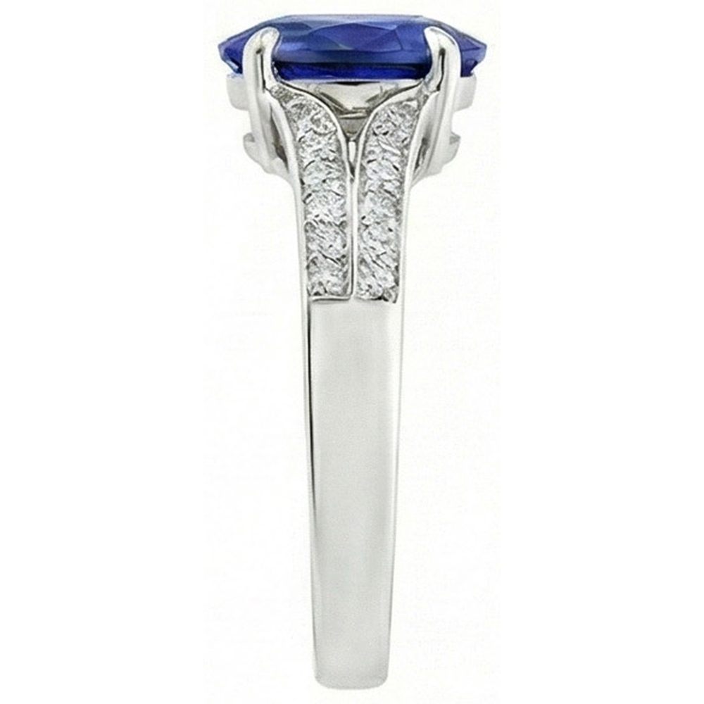 echter oval diamant 3.50Karat ring Draufsicht