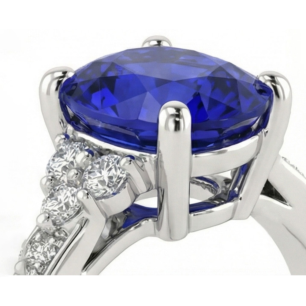 echter oval diamant 3.50Karat ring Seitenansicht