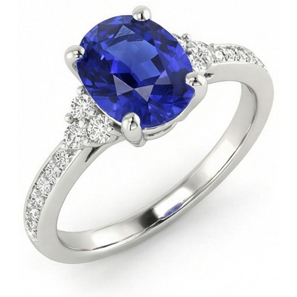 echter oval diamant 3.50Karat ring Detailansicht