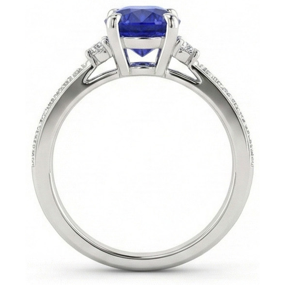 echter oval diamant 3.50Karat ring Draufsicht
