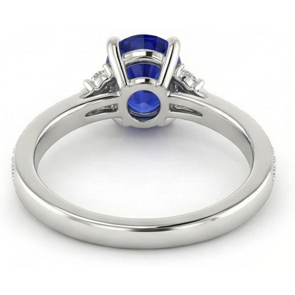 echter oval diamant 3.50Karat ring Profilansicht