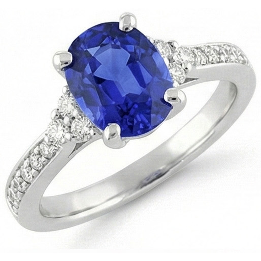 echter oval diamant 3.50Karat ring auf Weiß