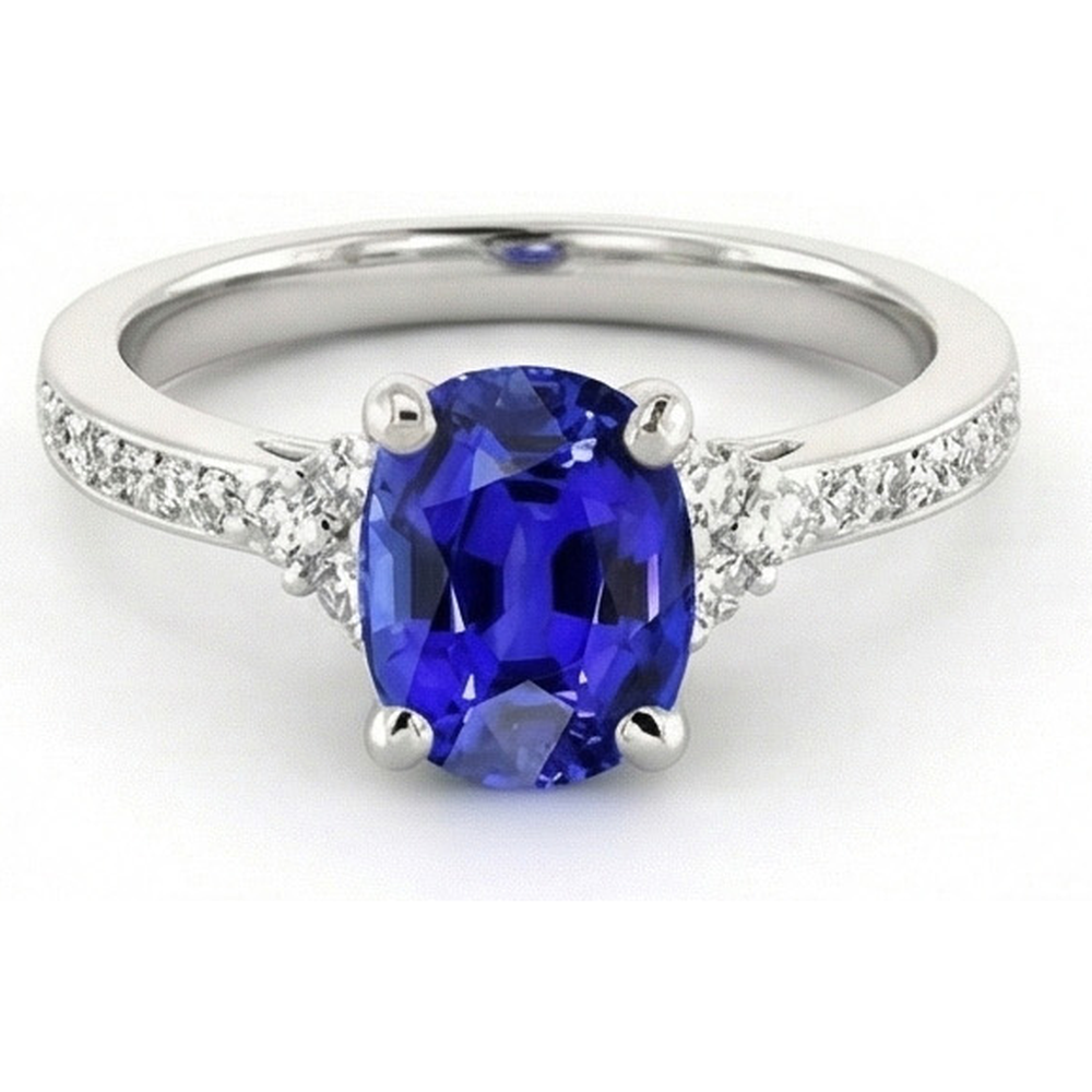 echter oval diamant 3.50Karat ring Band Detail