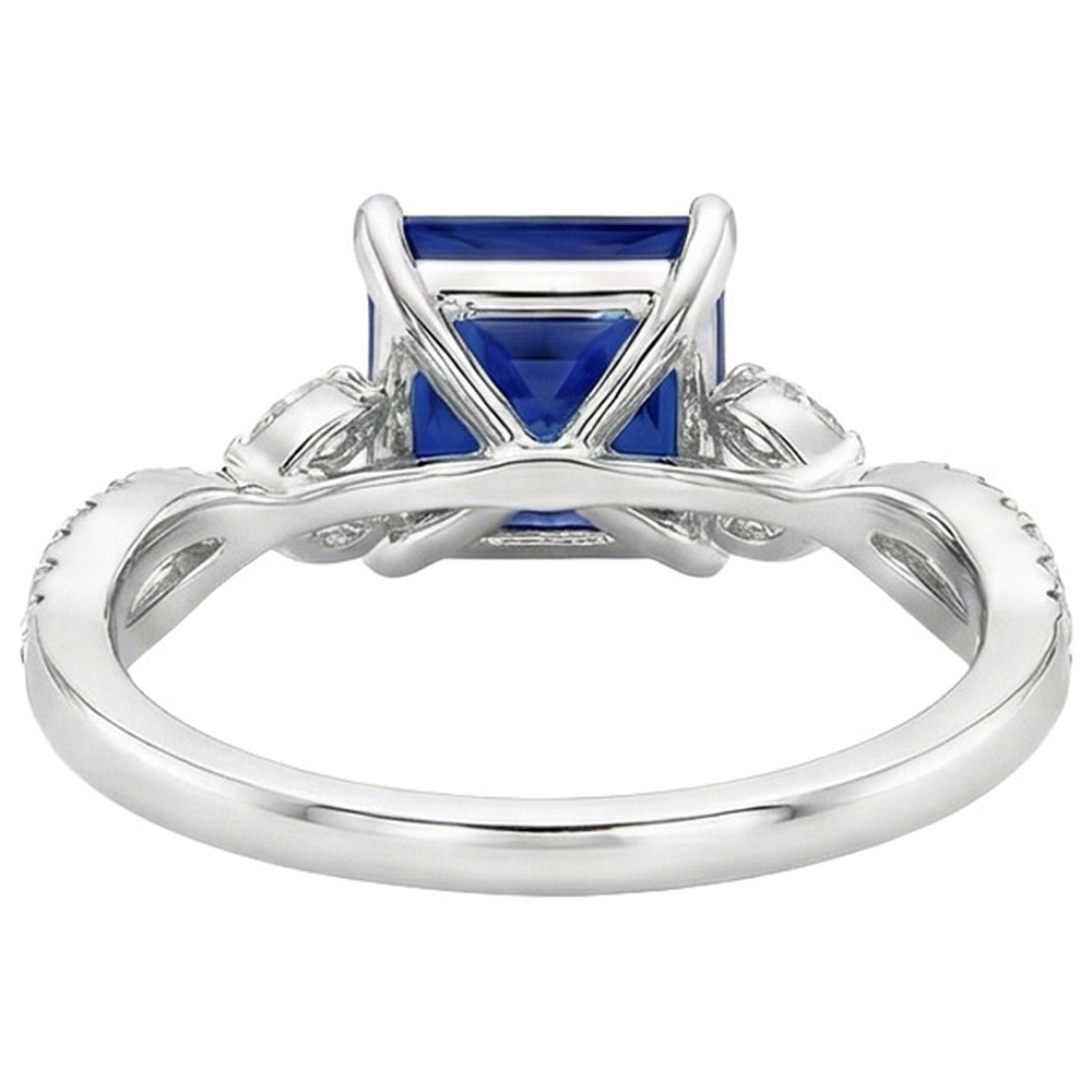 Diamant-Verlobungsring Prinzessin Sri Lanka Saphir & Akzente 6 Karat