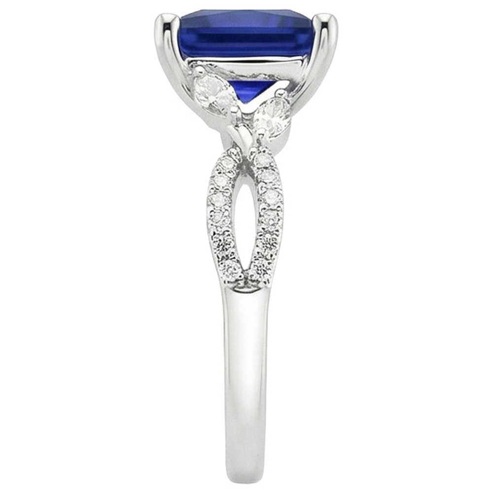 Diamant-Verlobungsring Prinzessin Sri Lanka Saphir & Akzente 6 Karat