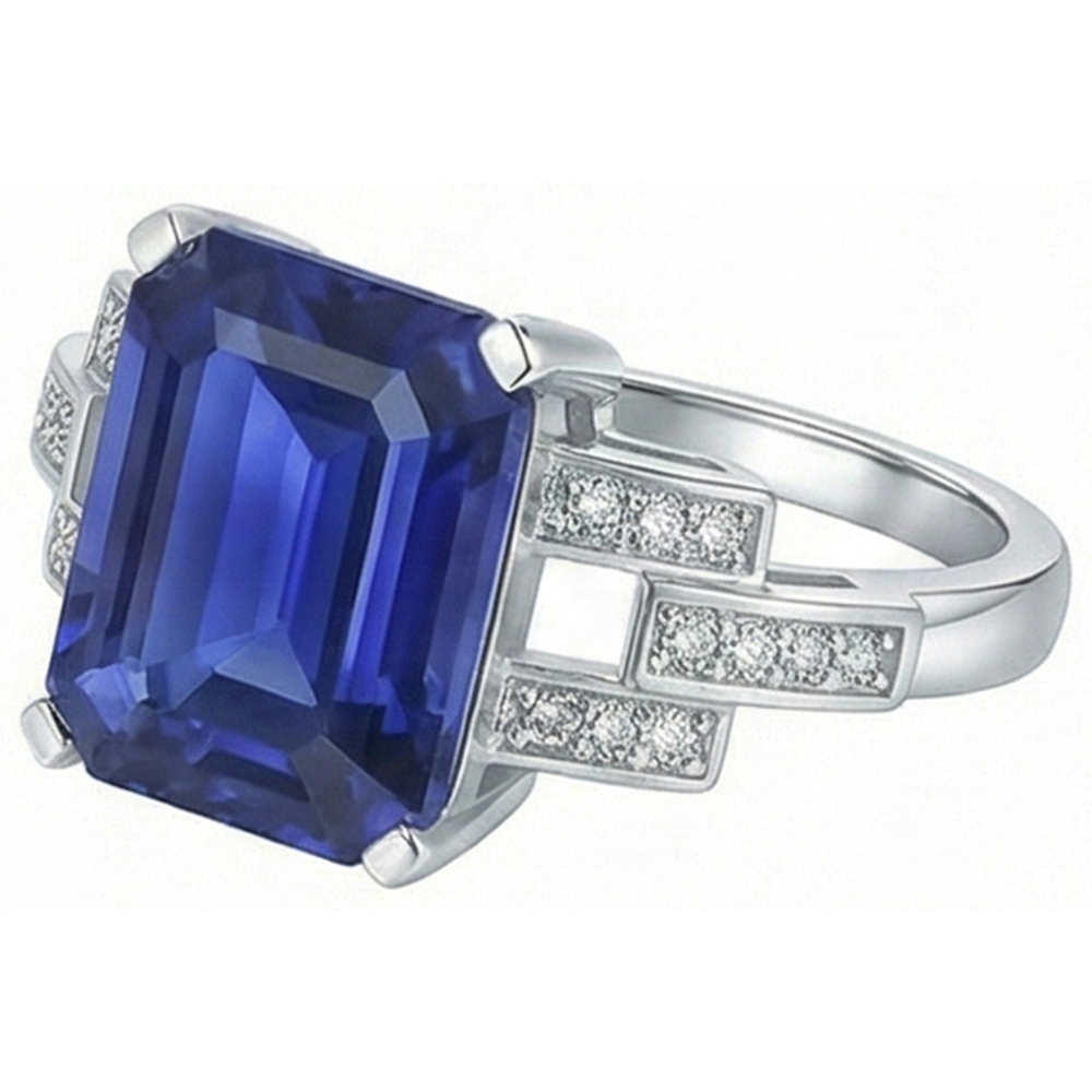 echter round diamant 4Karat ring Seitenansicht