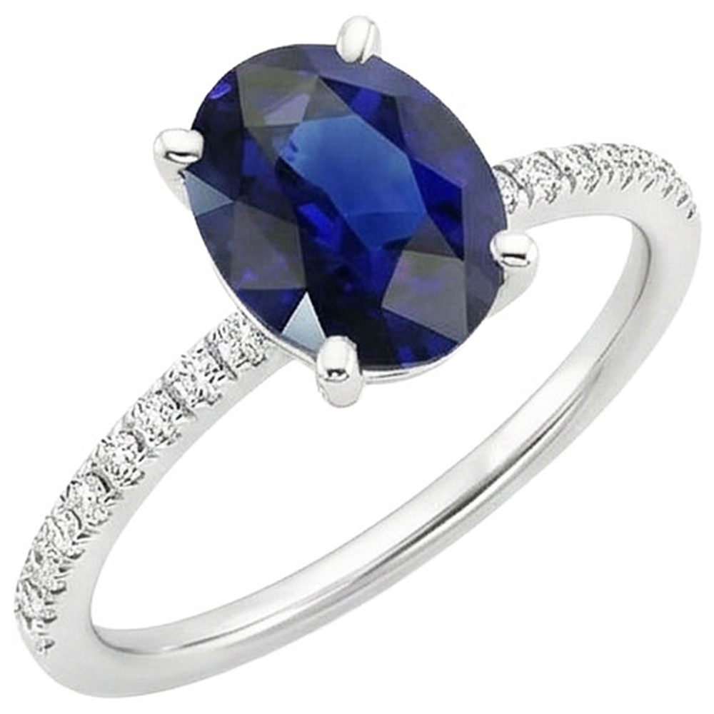 echter oval diamant 3Karat ring Detailansicht
