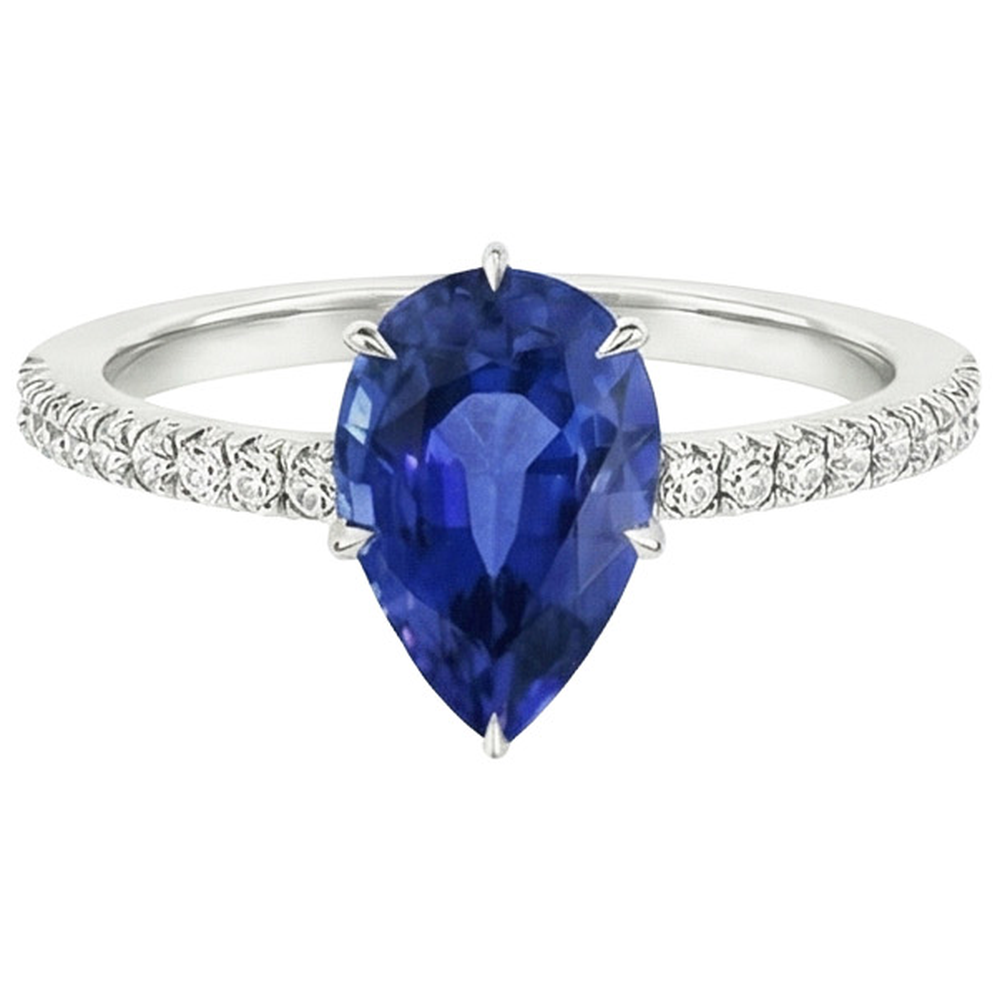 echter pear diamant 5.25Karat ring auf Weiß