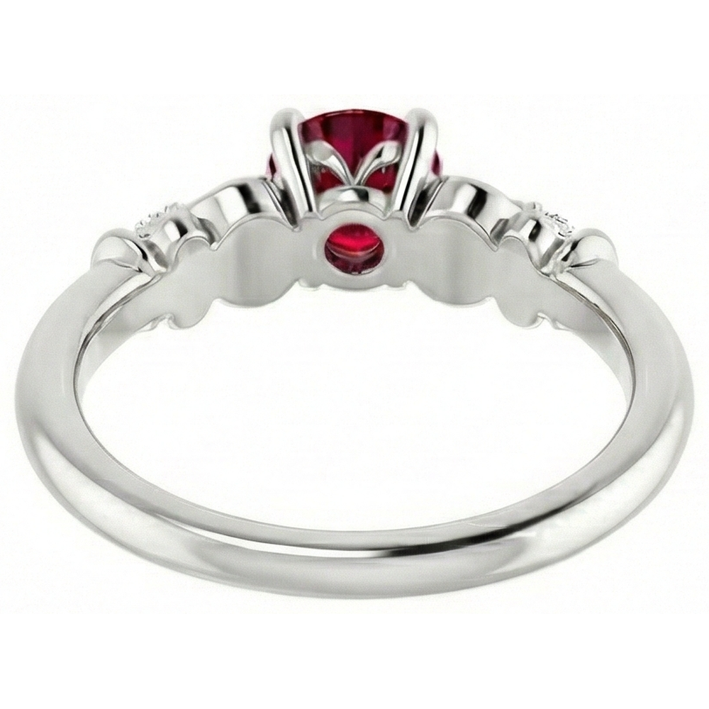 Diamant runder Rubin Fancy Ring 1,40 Karat Weißgold 14K