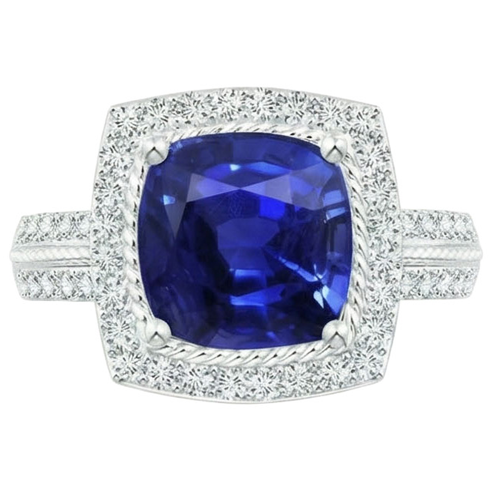 echter round diamant 3.70Karat ring Seitenansicht