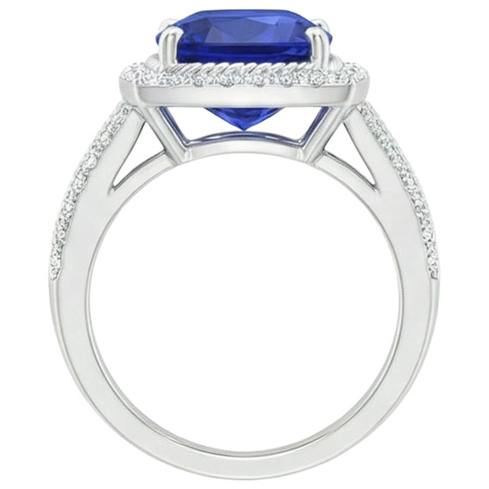 echter round diamant 3.70Karat ring auf Weiß