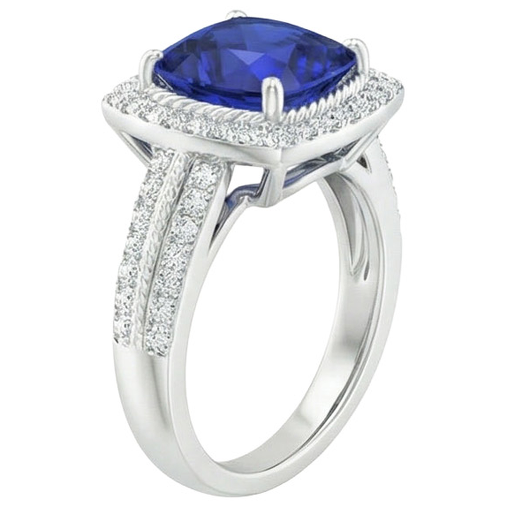 echter round diamant 3.70Karat ring Draufsicht