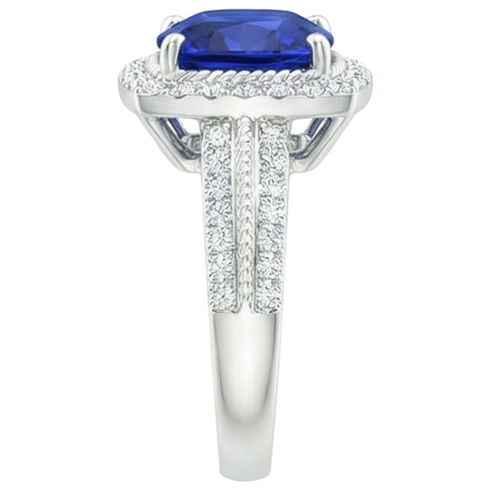 echter round diamant 3.70Karat ring Profilansicht