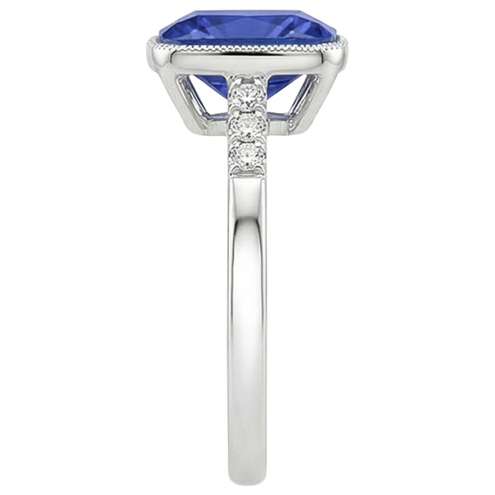 echter round diamant 6Karat ring Profilansicht