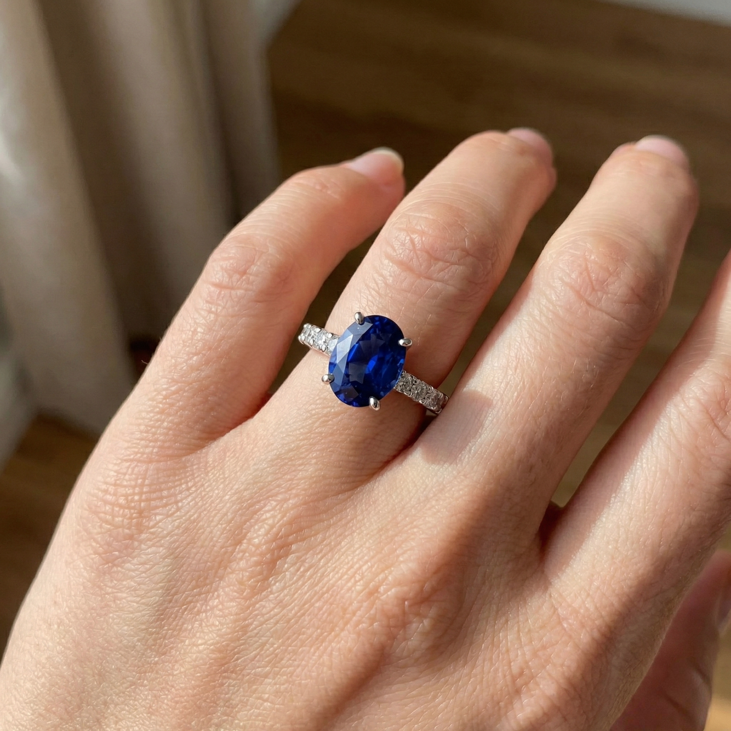 echter oval diamant 4.50Karat ring mit Diamantbesatz