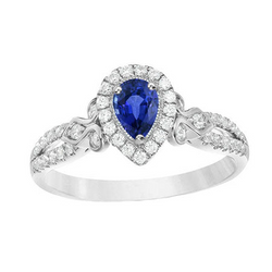 Diamant Halo Birne Saphir Ring Split Shank Damen Schmuck