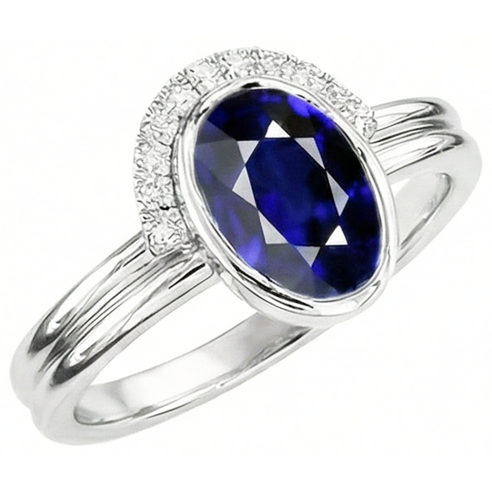 echter oval diamant 3Karat memoire-ring Seitenansicht
