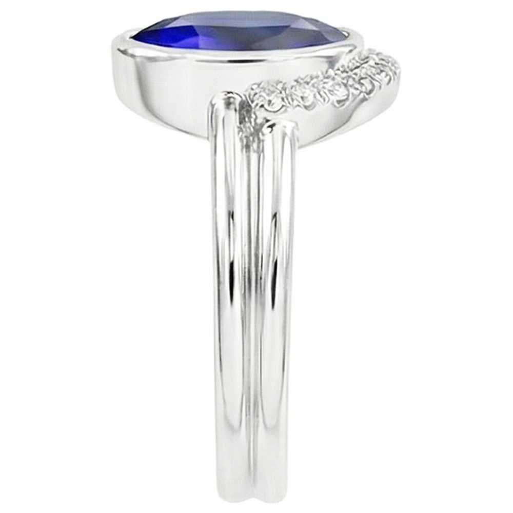 echter oval diamant 3Karat memoire-ring Profilansicht