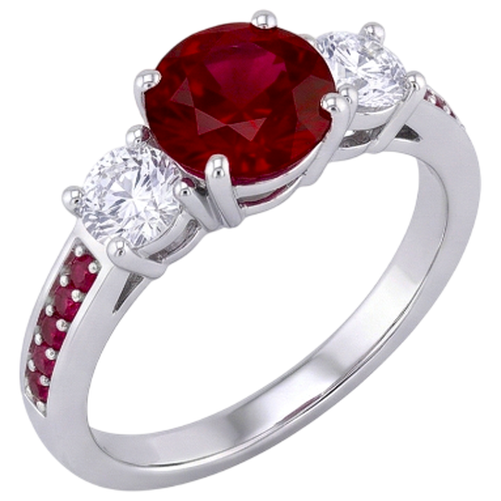 echter round rubin 1.07Karat ring Detailansicht