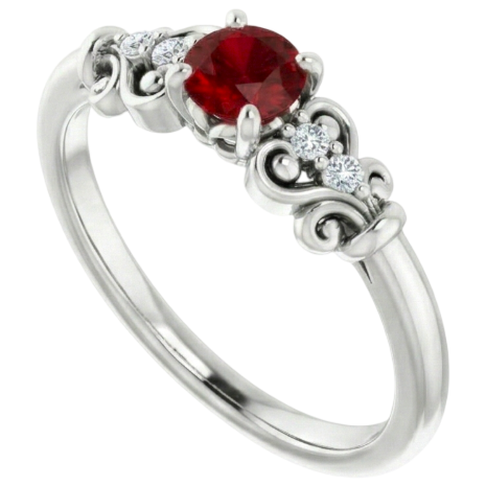 Diamantring 1,10 Karat Rubinschmuck im antiken Stil