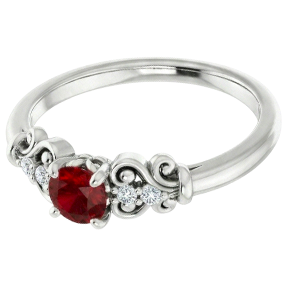 Diamantring 1,10 Karat Rubinschmuck im antiken Stil