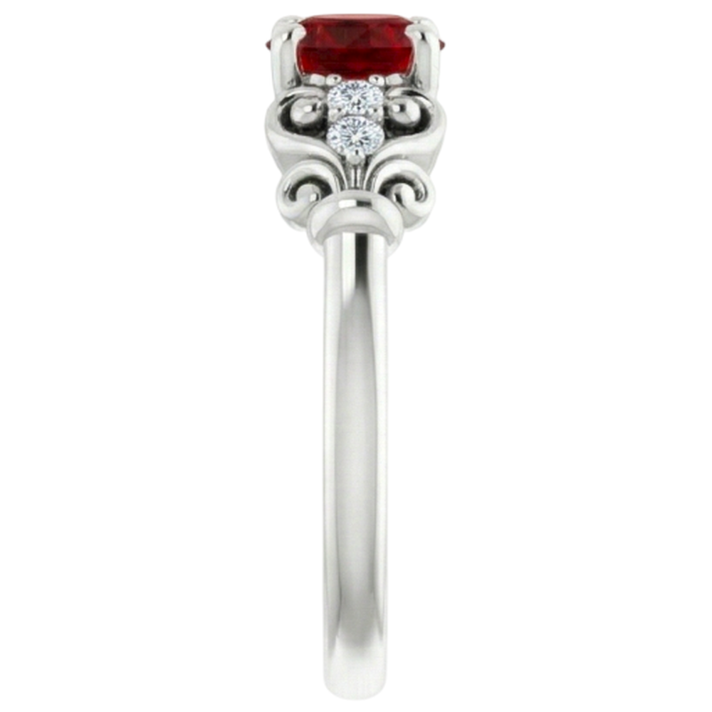 Diamantring 1,10 Karat Rubinschmuck im antiken Stil