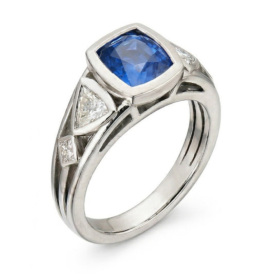 echter princess diamant 2.50Karat ring Vorderansicht