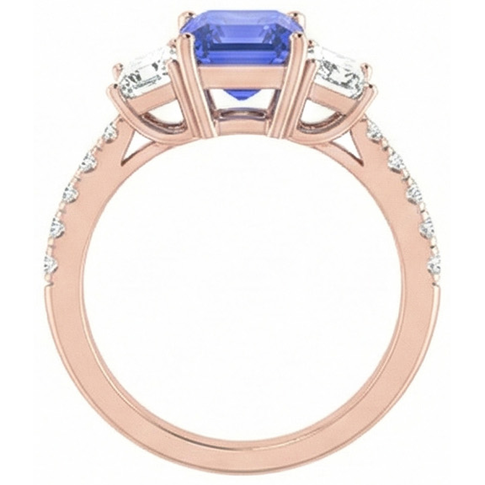 echter round diamant 3.50Karat ring Profilansicht