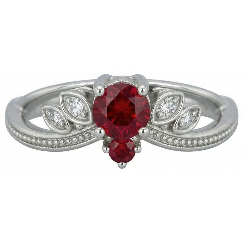 Diamantring Antik-Stil 1 Karat Milgrain Schmuck Edelstein