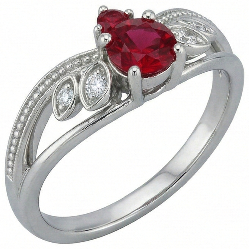 Diamantring Antik-Stil 1 Karat Milgrain Schmuck Edelstein