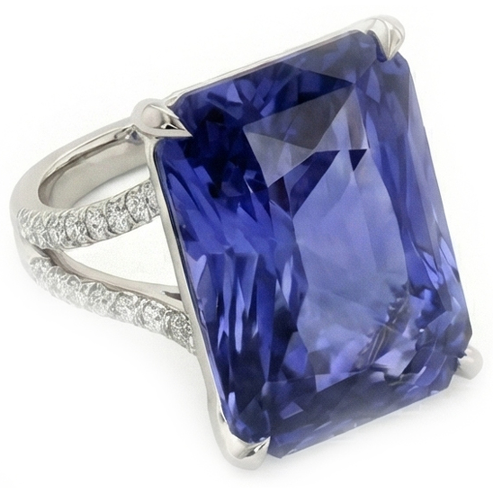 echter round diamant 7.50Karat ring Seitenansicht