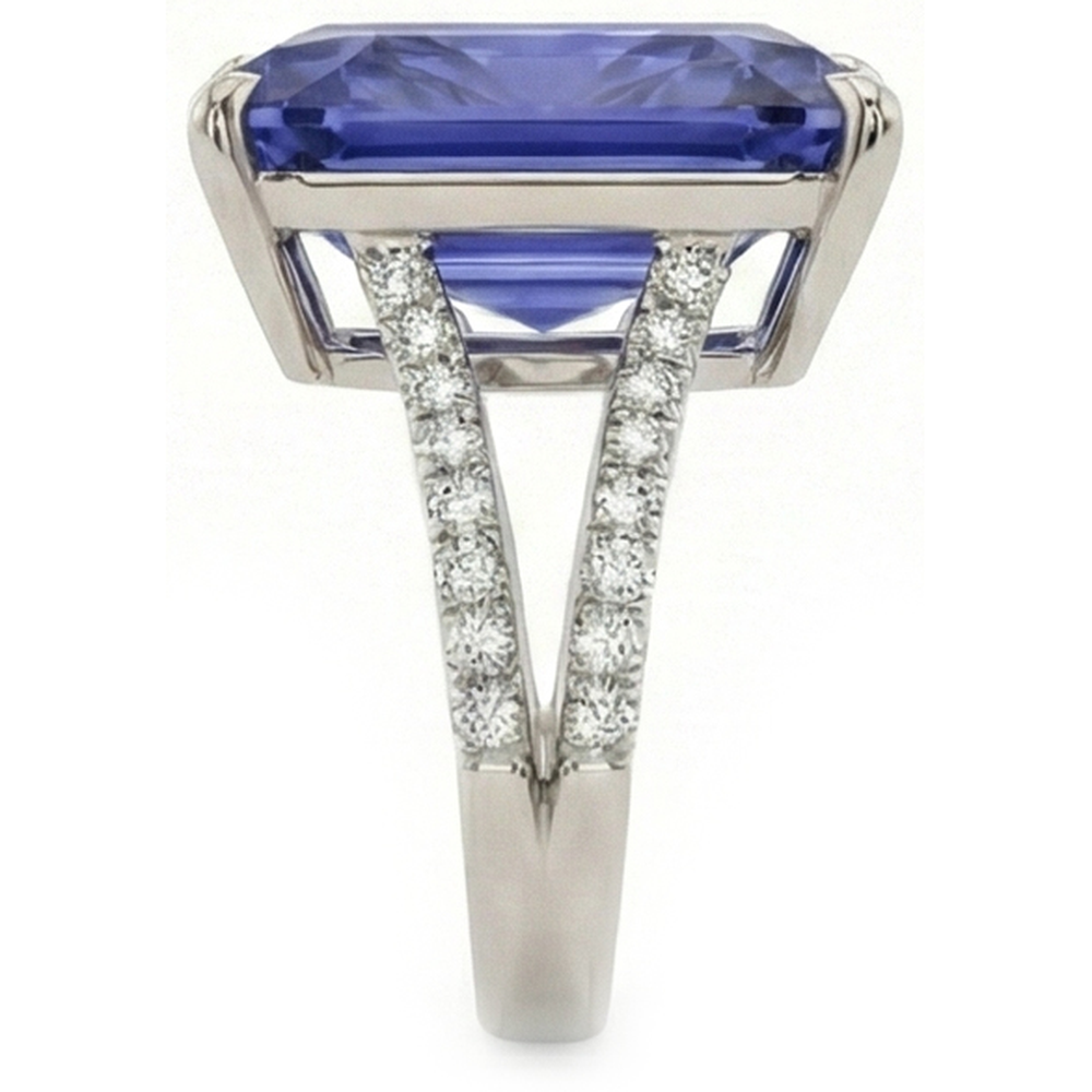 echter round diamant 7.50Karat ring Profilansicht