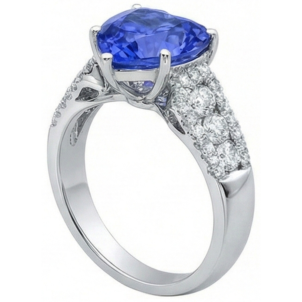 echter round diamant 5.50Karat ring Profilansicht