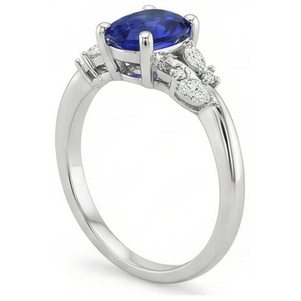 echter oval diamant 4Karat ring Seitenansicht