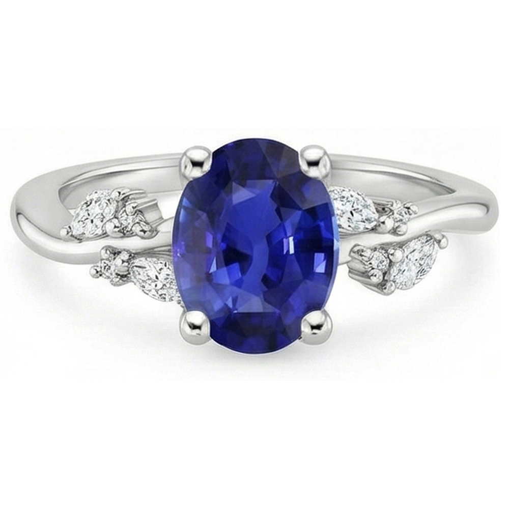echter oval diamant 4Karat ring Detailansicht