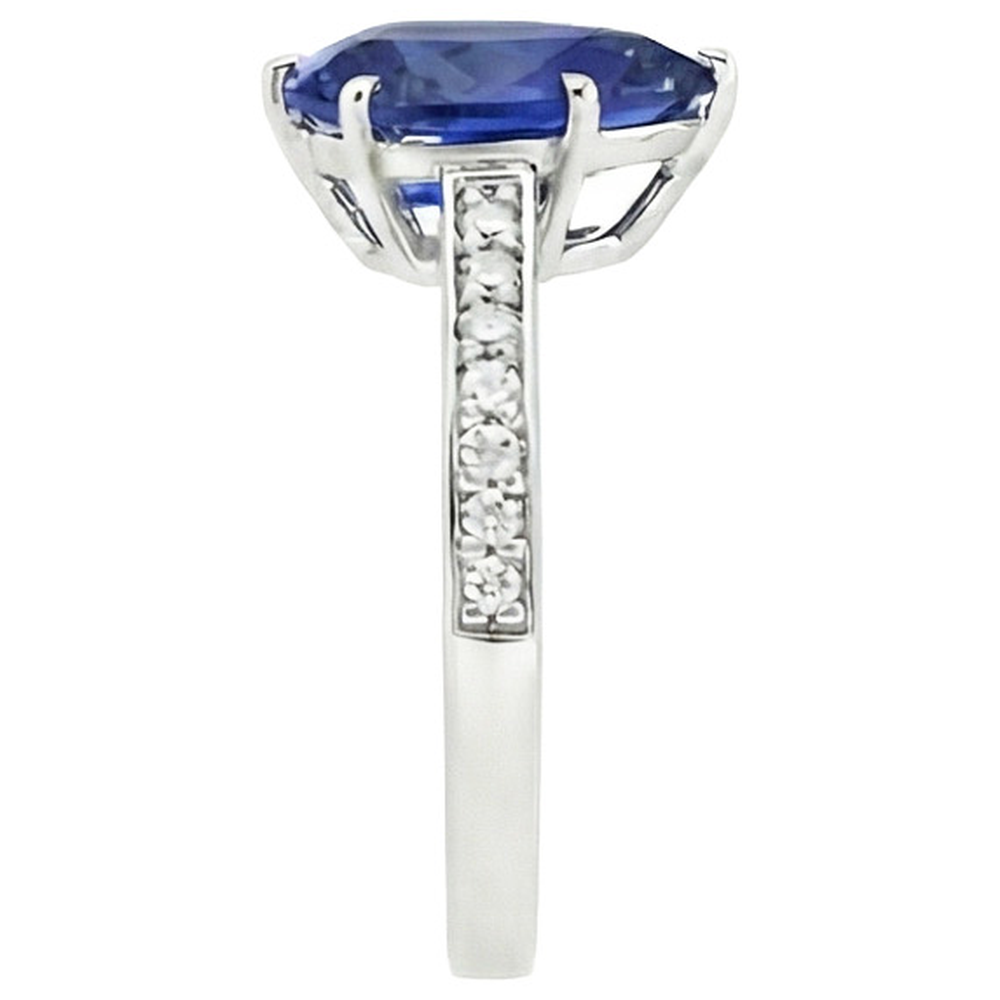 echter round diamant 7.25Karat ring Profilansicht