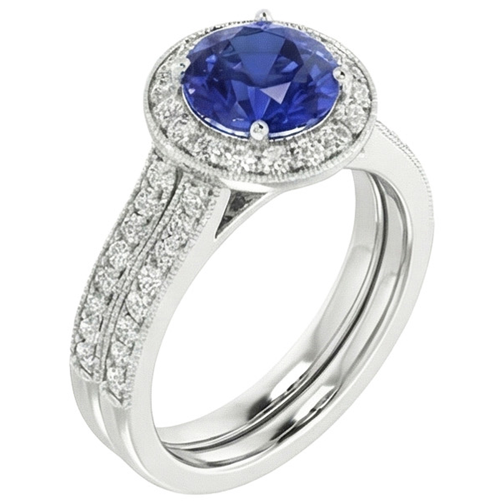 echter round diamant 6Karat ring Draufsicht