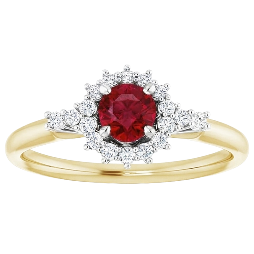 echter round rubin 1.50Karat ring Profilansicht