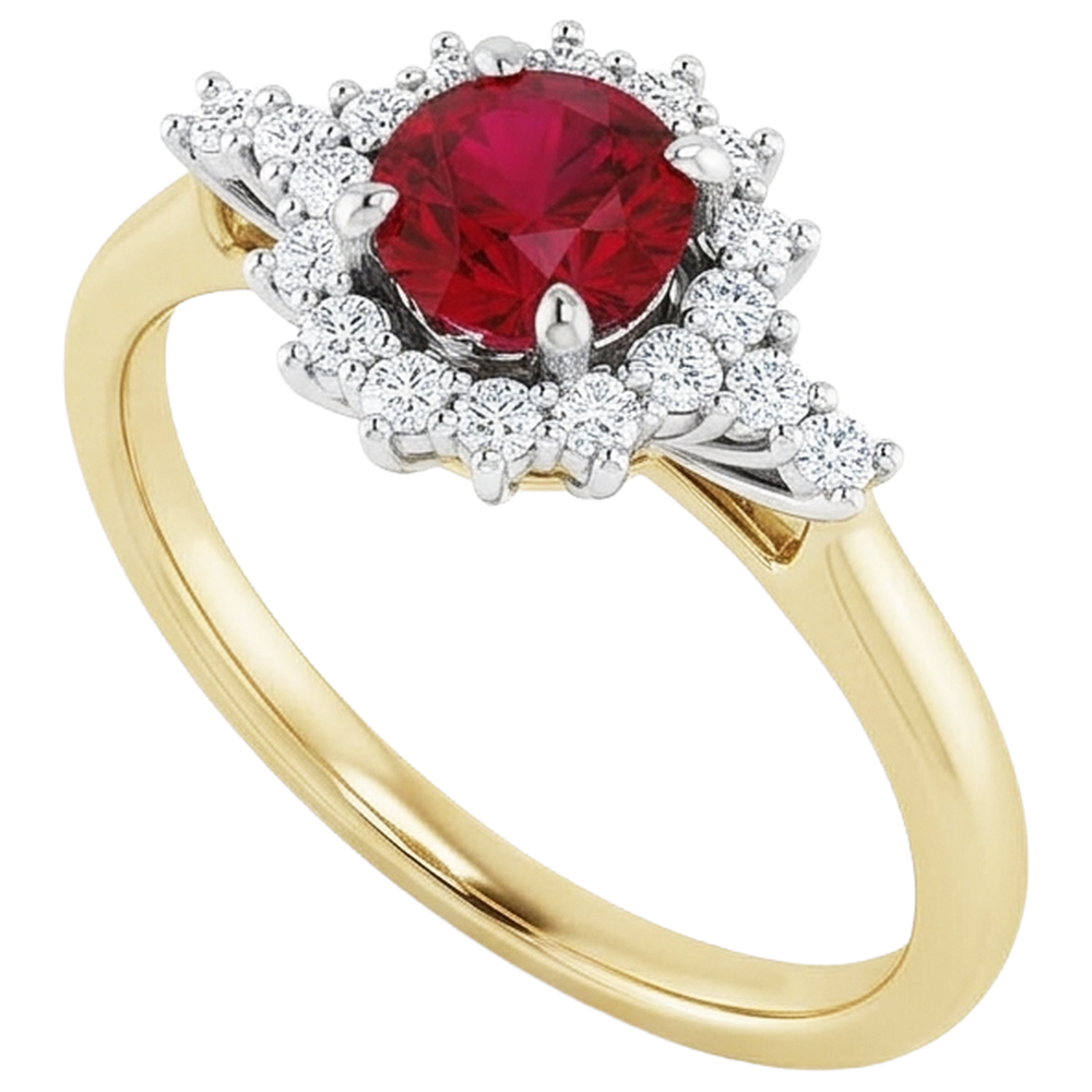 echter round rubin 1.50Karat ring auf Weiß