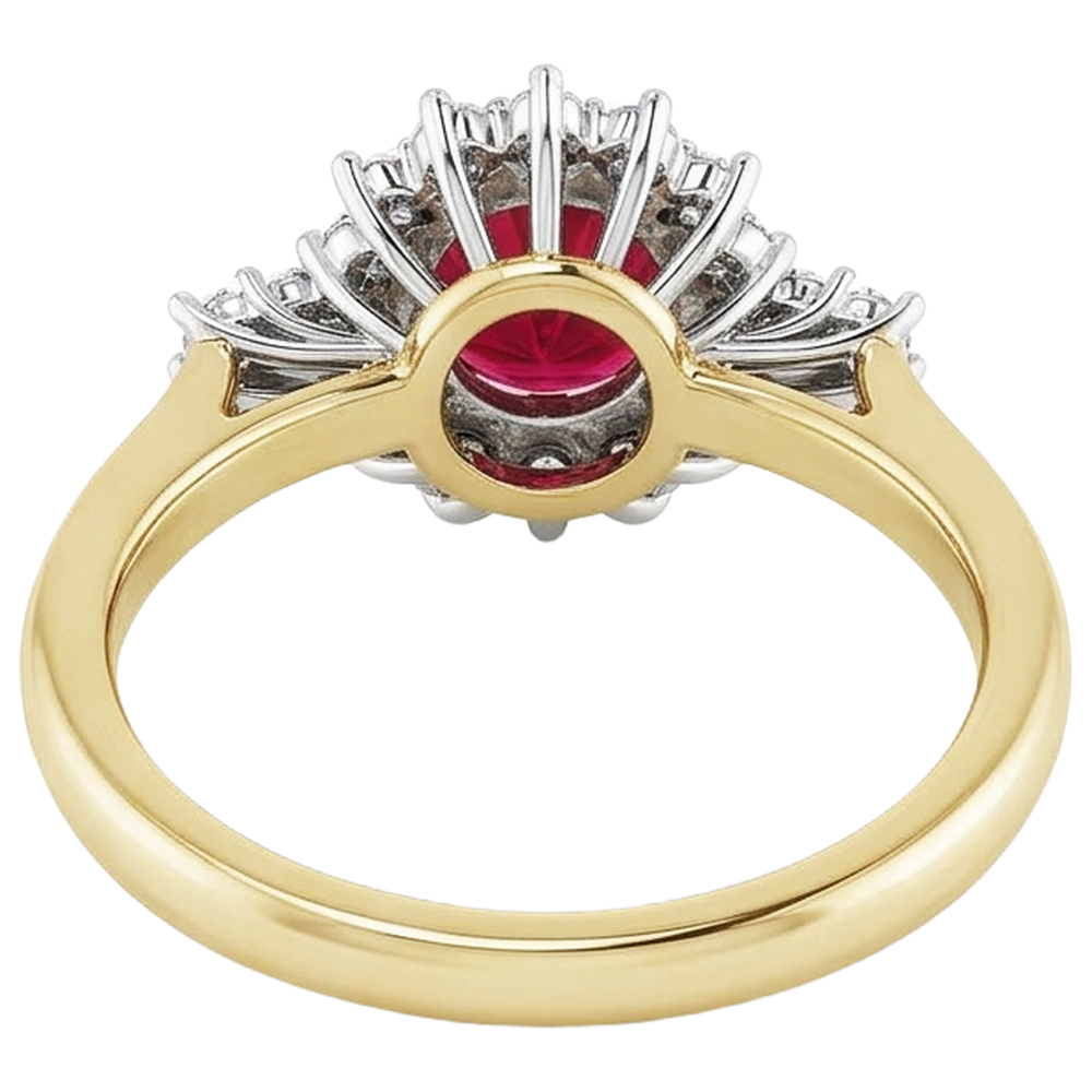 echter round rubin 1.50Karat ring Band Detail