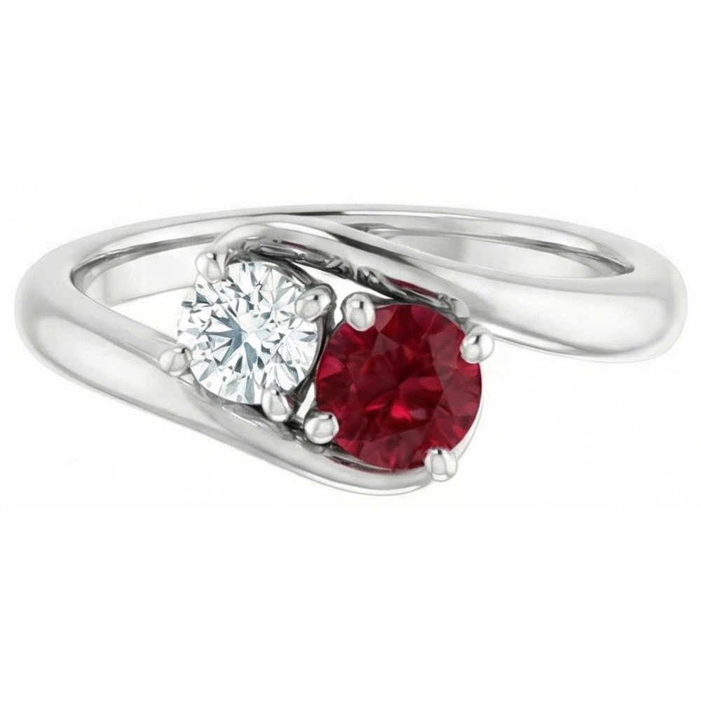 echter round rubin 1.50Karat ring Vorderansicht