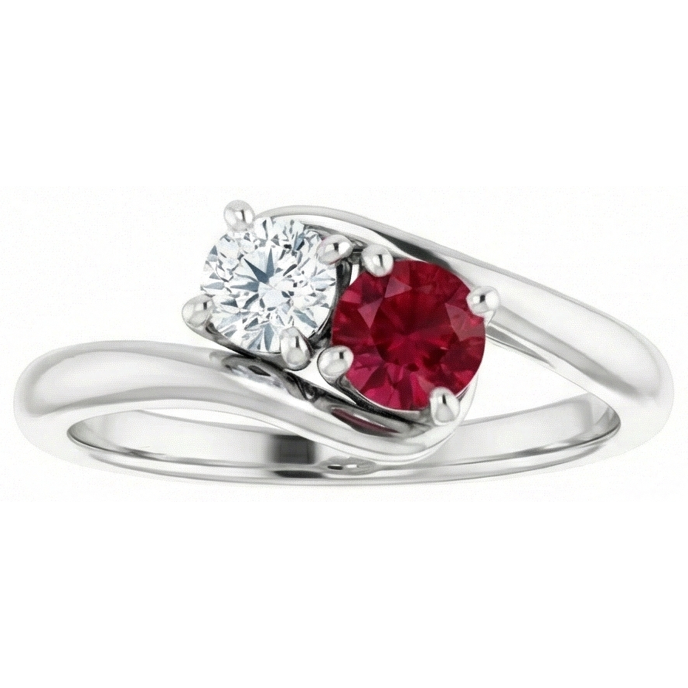 echter round rubin 1.50Karat ring Seitenansicht
