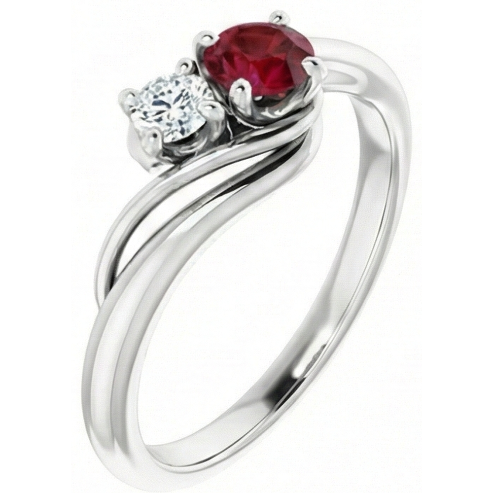 echter round rubin 1.50Karat ring Detailansicht