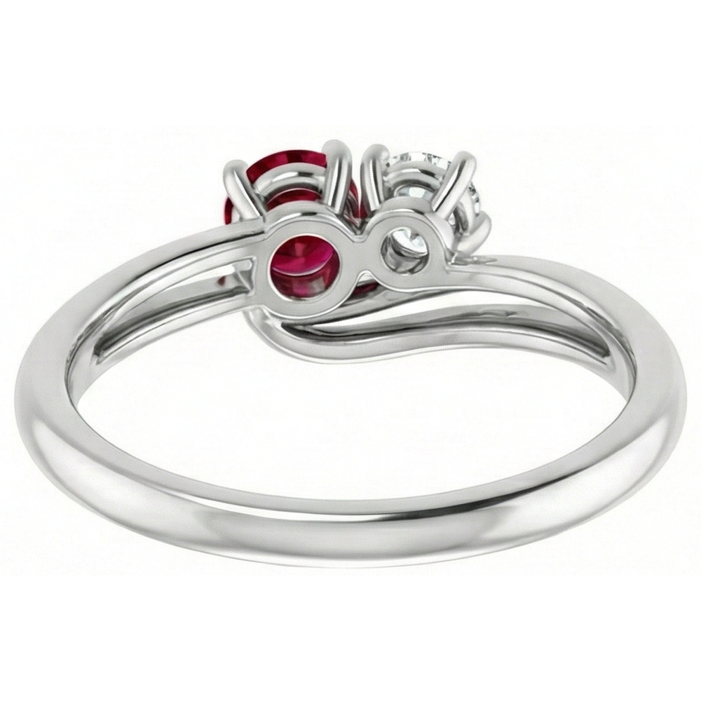 echter round rubin 1.50Karat ring Draufsicht