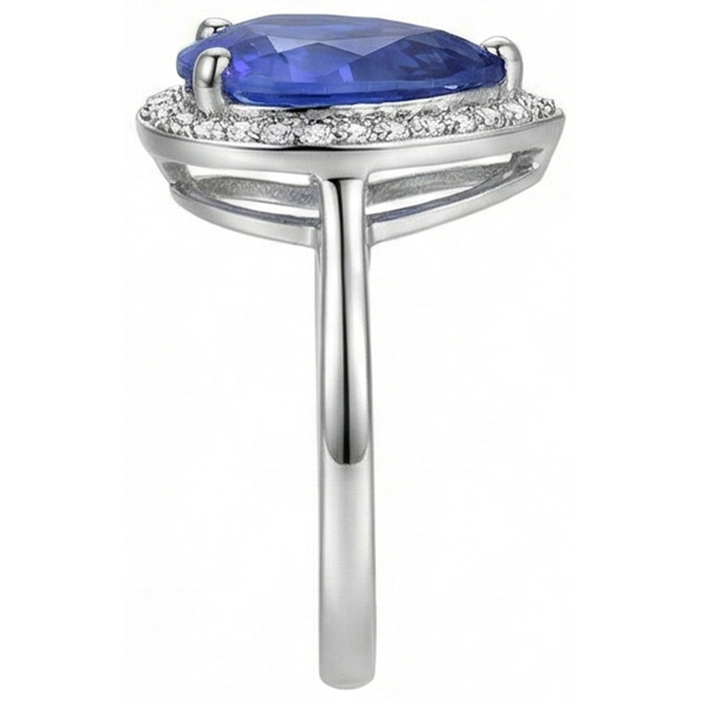 echter round diamant 4Karat ring Profilansicht