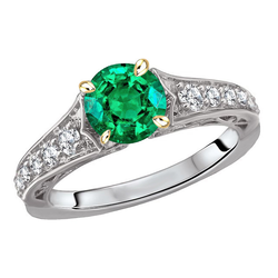 Echter Brillantschliff Smaragd Schmuckstein-Ring – 2,50 Karat in