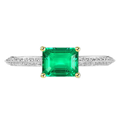 Strahlender Pavé Smaragd Edelstein-Ring – 2 Karat 14 Karat