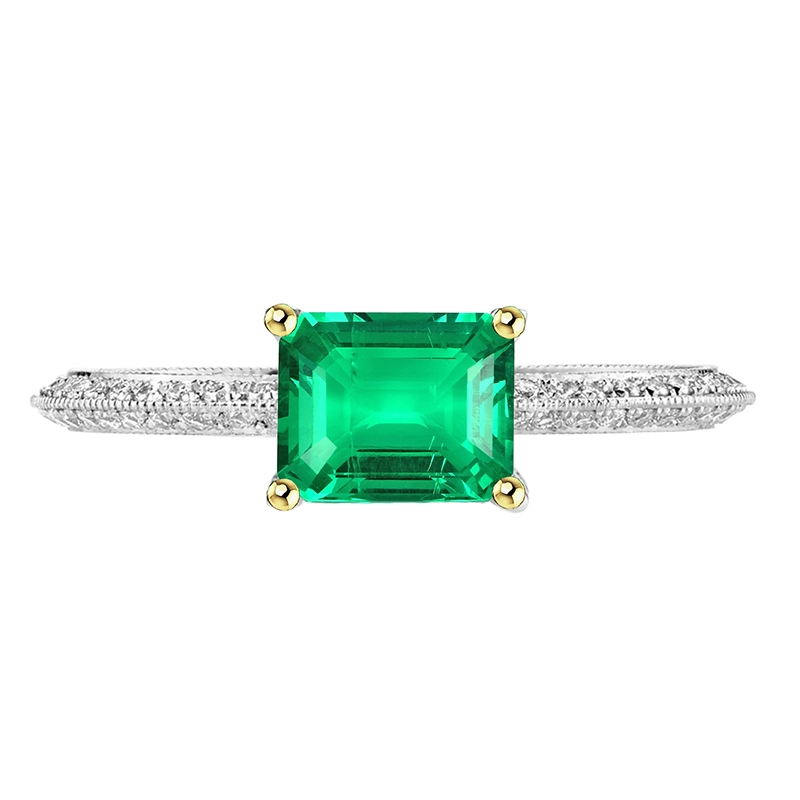 Authentischer Smaragd Edelstein-Ring – Hauptansicht