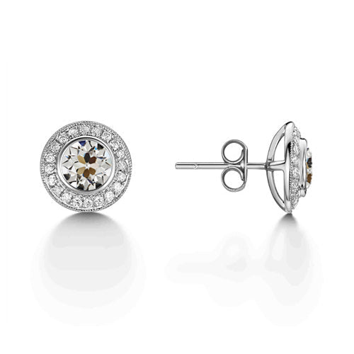Antik-Kissen-Schliff Edler Diamant Ring in 14K Weißgold – Hauptansicht