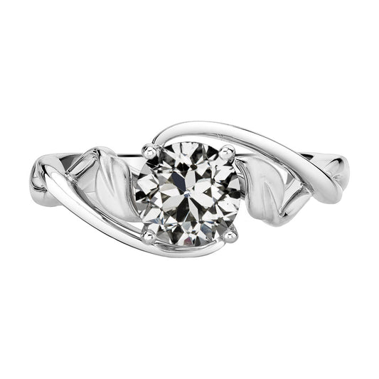 Brillant Einzelstein-Ring 2-Karat 14K Weißgold – Hauptansicht